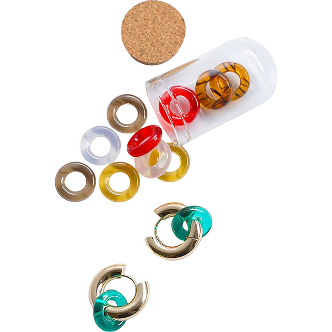 Women's Mila 6-Replaceable Glass Charm Hoop Earrings, Fruit Loops - Earrings - 2
