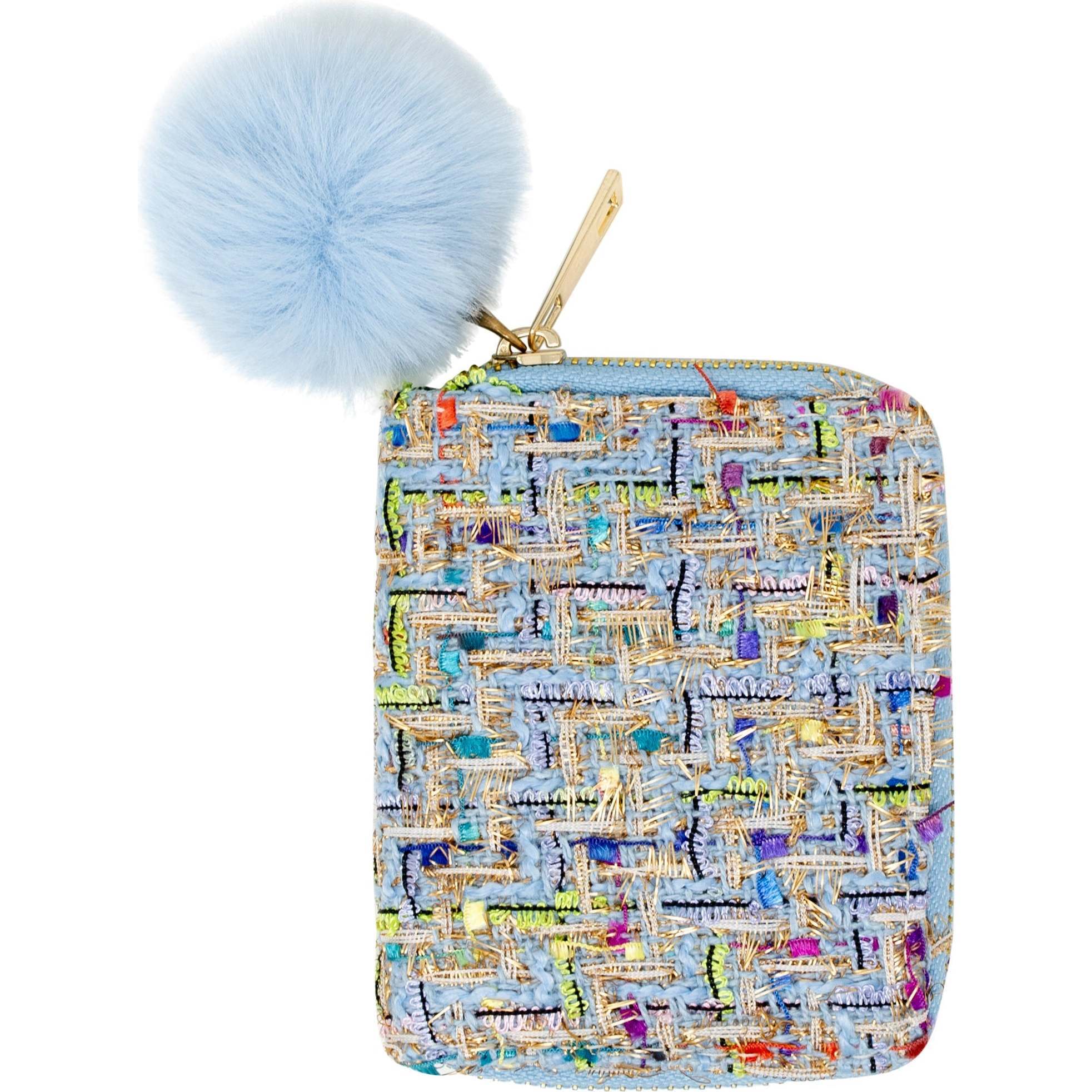 Tweed Mix Wallet,  Blue - Bags - 1