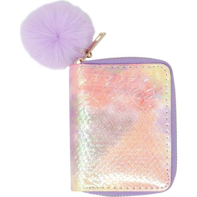 Shiny Tie Dye Mermaid Scale Wallet,  Purple