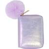 Shiny Pom Pom Wallet,  Purple - Bags - 1 - thumbnail