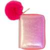 Shiny Pom Pom Wallet,  Pink - Bags - 1 - thumbnail