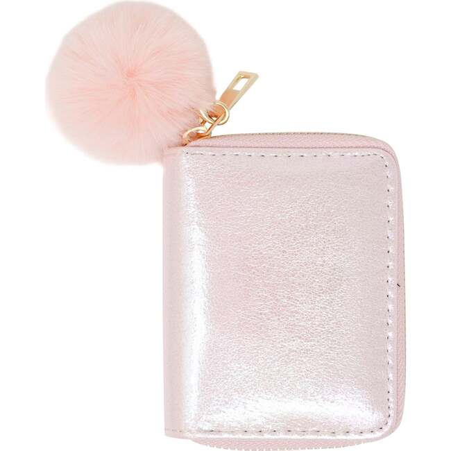 Shiny Pom Pom Wallet,  Pearl