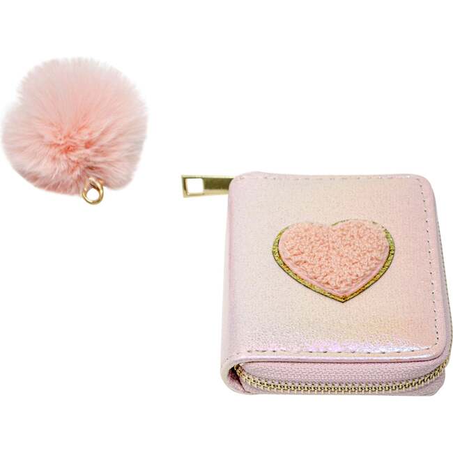 Shiny Heart Patch Wallet,  Pink - Bags - 3