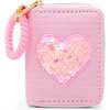 Sequin Heart Spiral Strap Wallet,  Pink - Bags - 3