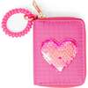 Sequin Heart Spiral Strap Wallet,  Hot Pink - Bags - 1 - thumbnail