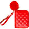 Quilted Rhinestone Strap Wallet,  Red - Bags - 1 - thumbnail