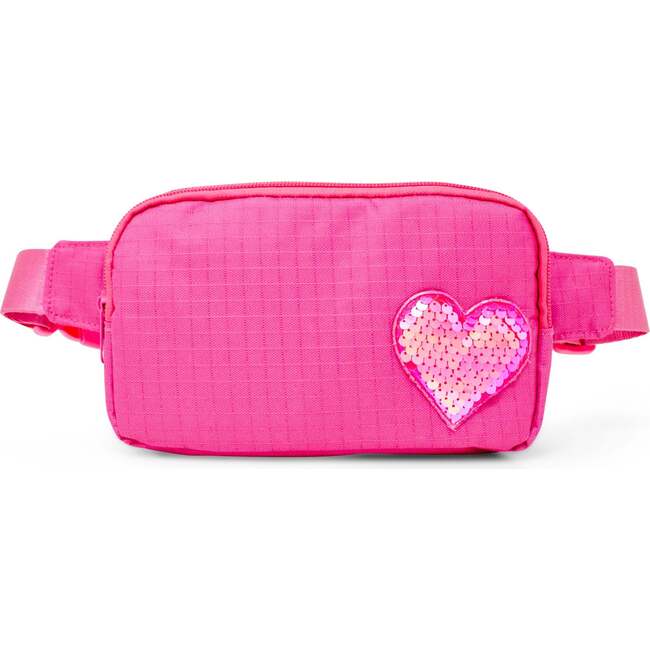 Sequin Heart Belt Bag,  Hot Pink