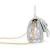 Quilted Pearl Handle Bow Ribbon Handbag,  Silver - Bags - 2