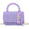 Pearl Handle Message Charm Handbag,  Purple - Bags - 1 - thumbnail