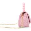 Pearl Handle Message Charm Handbag,  Pink - Bags - 2