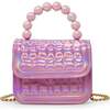 Mini Glam Quilted Pearl Handle Purse,  Pink - Bags - 1 - thumbnail