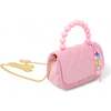 Pearl Handle Message Charm Handbag,  Pink - Bags - 3