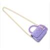 Pearl Handle Message Charm Handbag,  Purple - Bags - 4