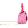 Pearl Handle Message Charm Handbag,  Hot Pink - Bags - 2