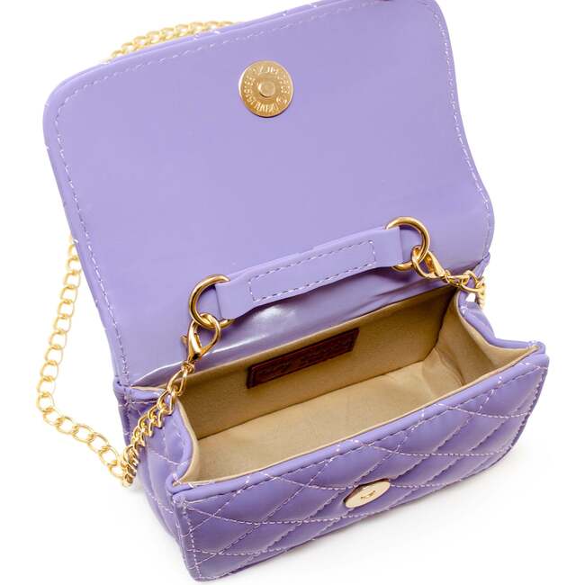 Pearl Handle Message Charm Handbag,  Purple - Bags - 5