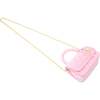 Pearl Handle Message Charm Handbag,  Pink - Bags - 4