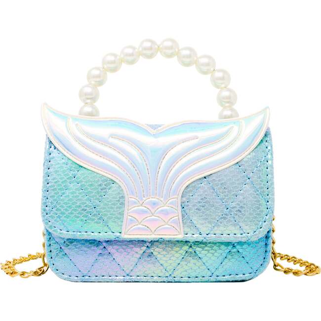 Mermaid Tail Pearl Handle Bag,  Blue