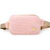 Fuzzy Belt Bag with Heart for Kids, Pink - Bags - 1 - thumbnail