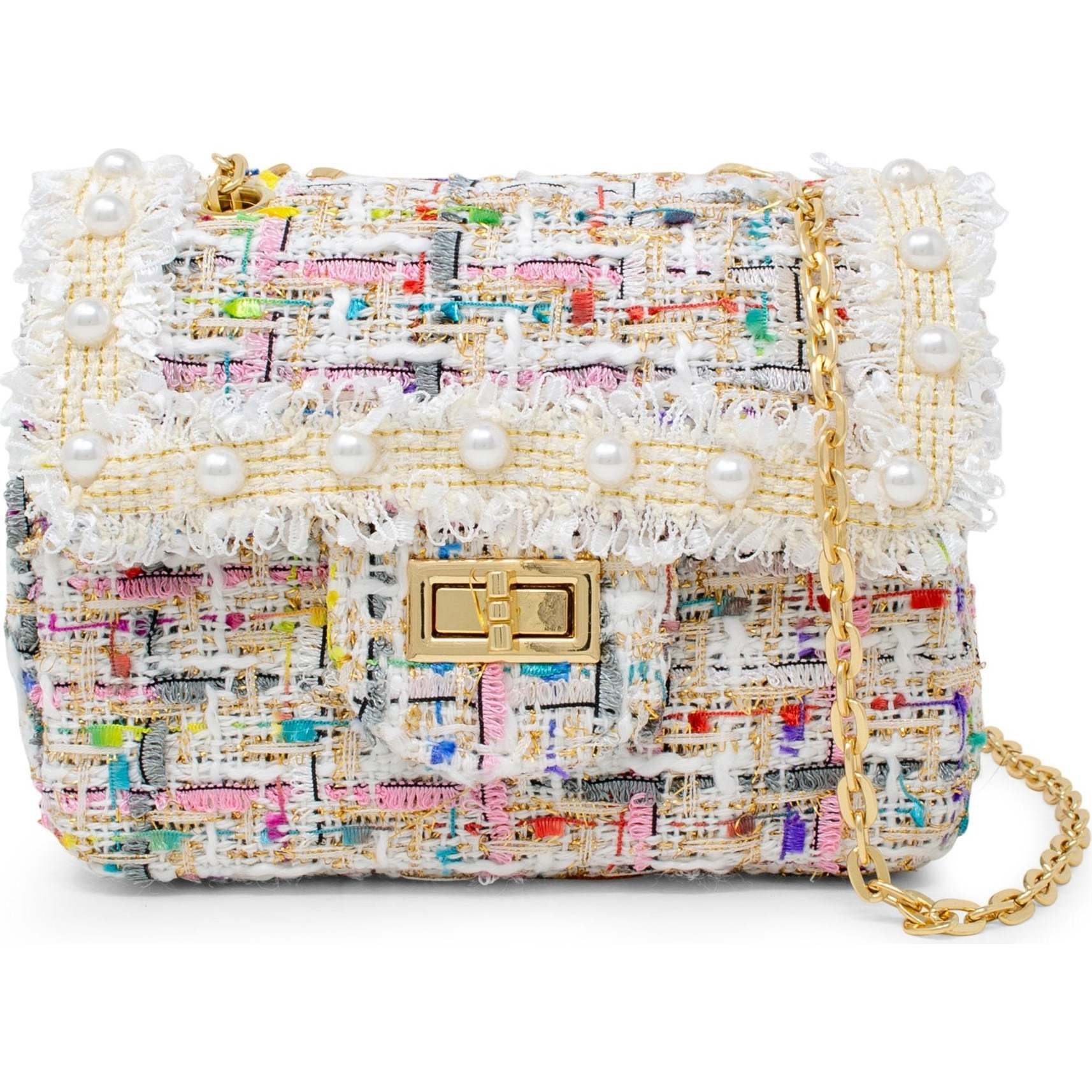 Classic Tweed Handbag,  White - Bags - 1