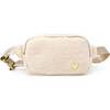 Fuzzy Belt Bag with Heart for Kids, Beige - Bags - 1 - thumbnail