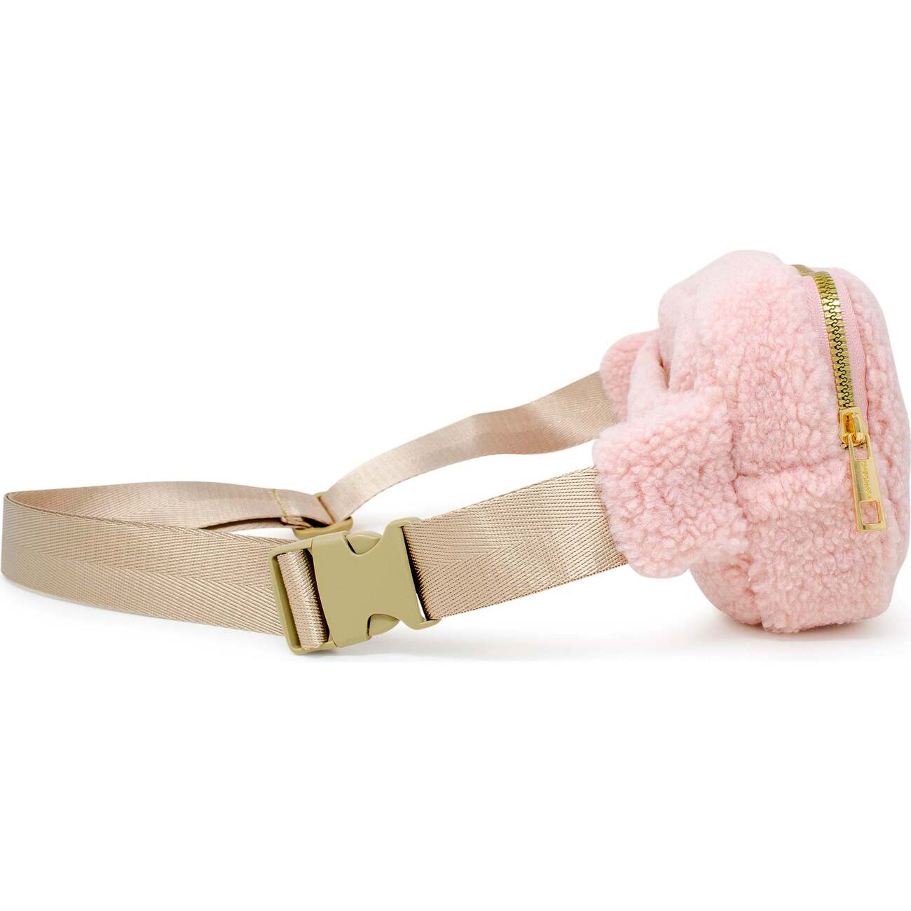 Fuzzy Belt Bag with Heart for Kids, Pink - Zomi Gems Bags