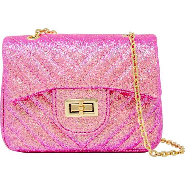 Classic Glitter Wave Handbag,  Hot Pink