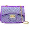 Classic Glitter Wave Handbag,  Purple - Bags - 1 - thumbnail