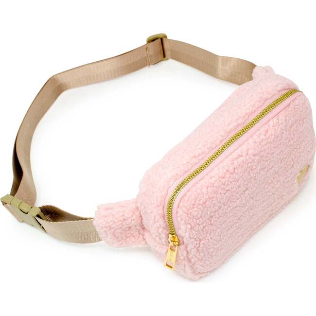 Fuzzy Belt Bag with Heart for Kids, Pink - Bags - 3