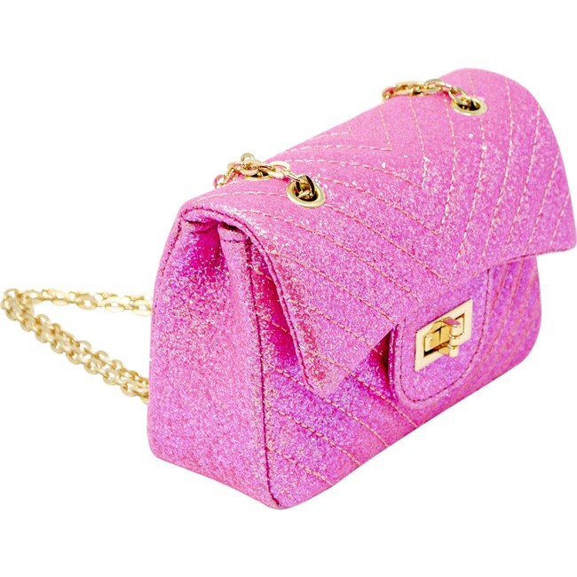 Classic Glitter Wave Handbag,  Hot Pink - Bags - 3