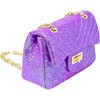 Classic Glitter Wave Handbag,  Purple - Bags - 3