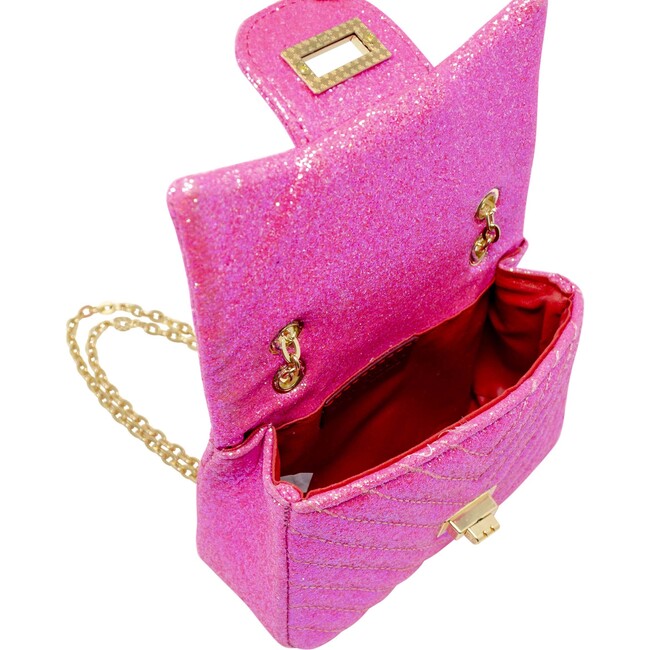 Classic Glitter Wave Handbag,  Hot Pink - Bags - 5