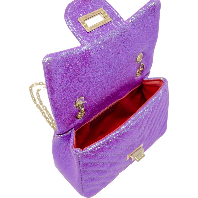 Classic Glitter Wave Handbag,  Purple - Bags - 5