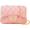 Classic Quilted Stud Handbag,  Pink - Bags - 1 - thumbnail