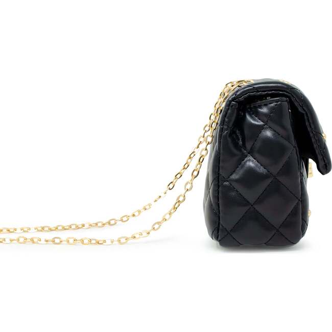 Classic Quilted Stud Handbag,  Black - Bags - 2