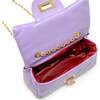 Classic Quilted Stud Handbag,  Purple - Bags - 5