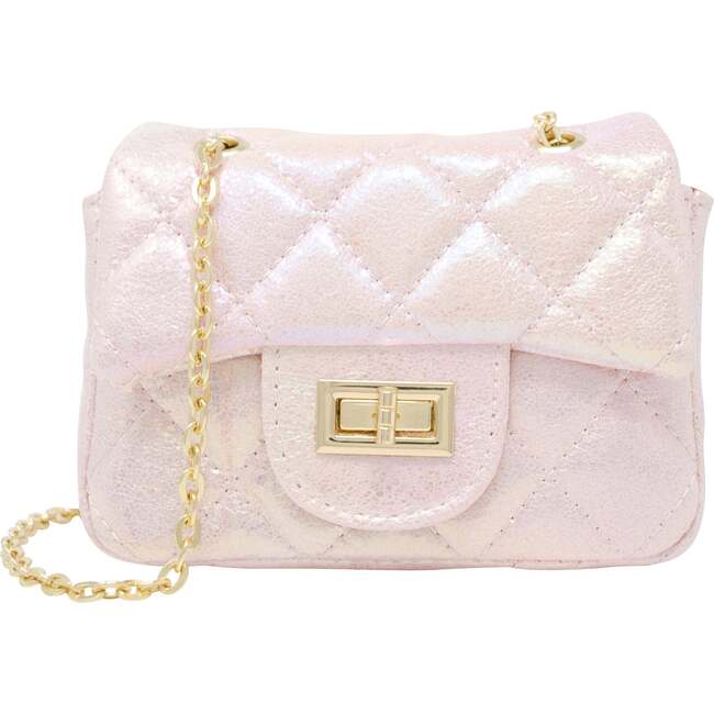 Classic Quilted Shiny Handbag,  Pearl