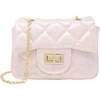 Classic Quilted Shiny Handbag,  Pearl - Bags - 1 - thumbnail