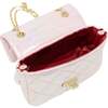 Classic Quilted Shiny Handbag,  Pearl - Bags - 3