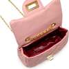 Classic Quilted Stud Handbag,  Pink - Bags - 5