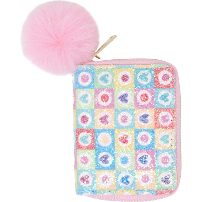 Glitter Hearts Wallet,  Pink