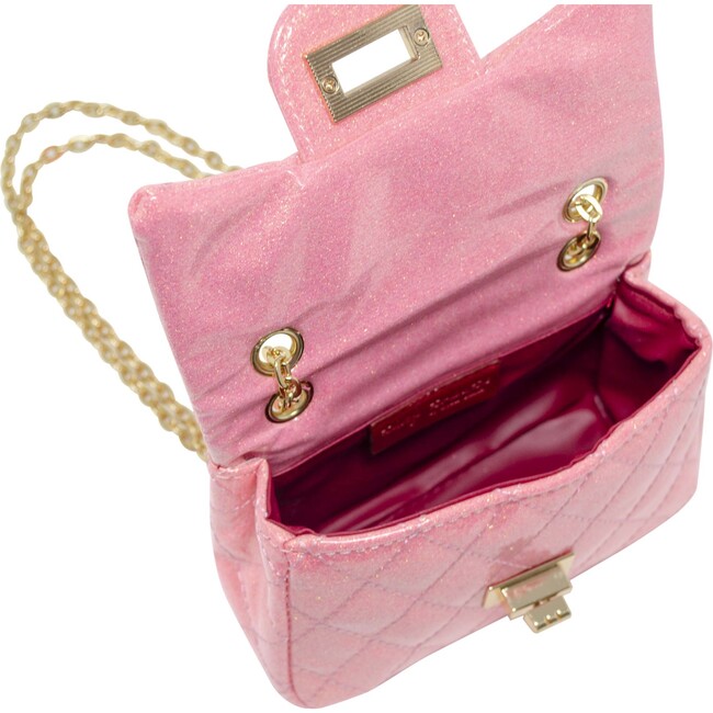 Classic Quilted Sparkle Mini Purse,  Pink - Bags - 5