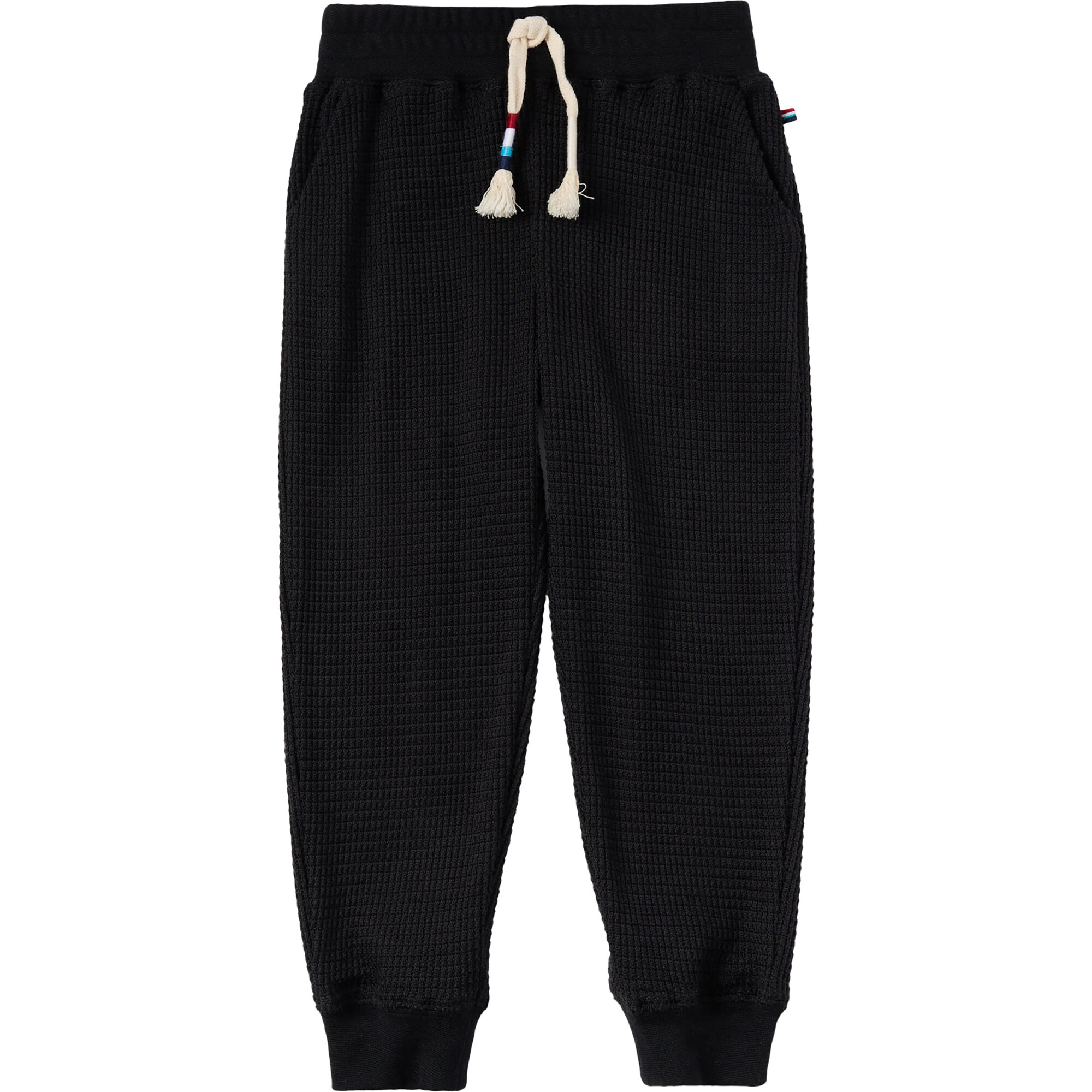 Sunset Thermal Elastic Waist Drawstring Jogger, Black - Sweatpants - 1
