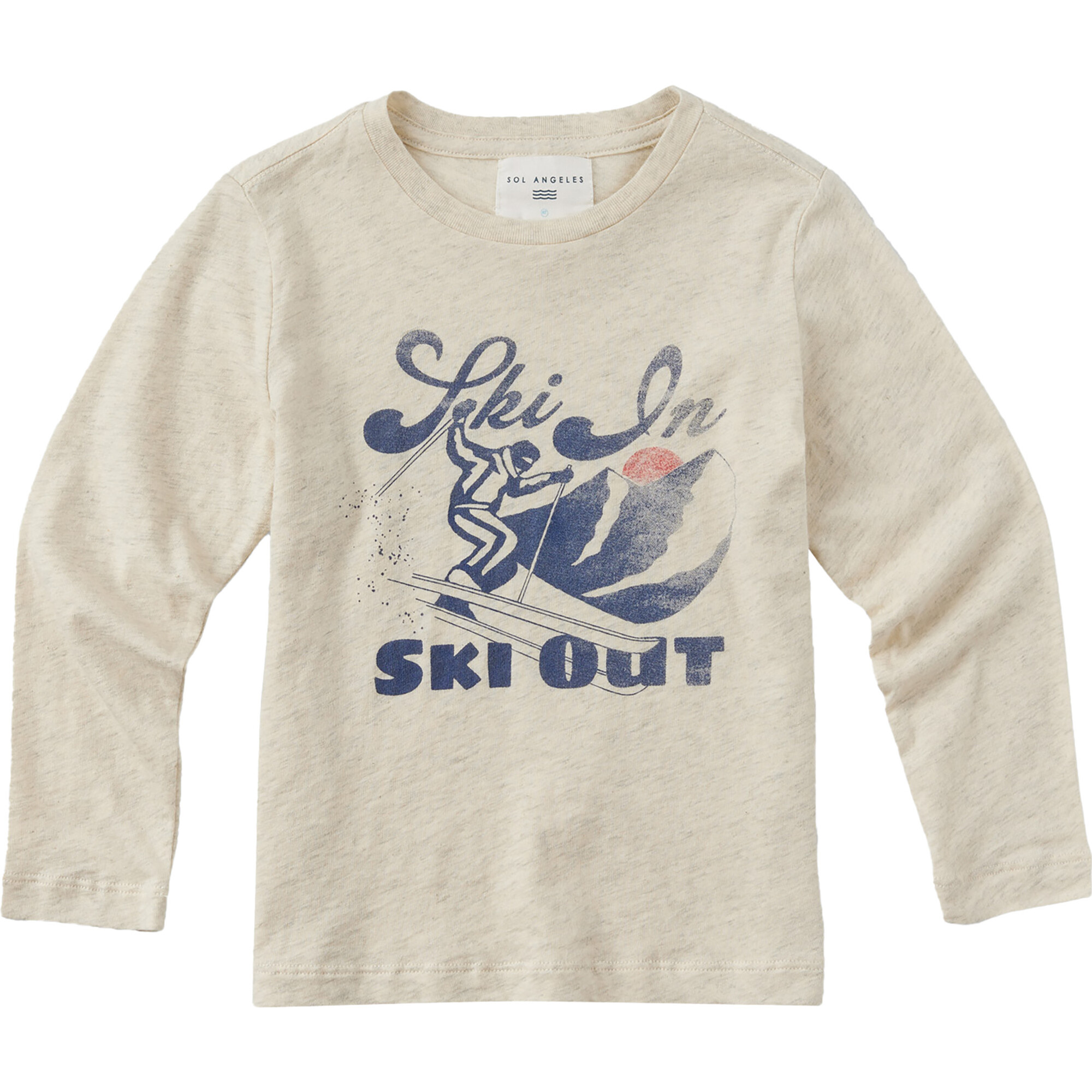 Ski In Rodeo Crew Neck Long Sleeve T-Shirt, White - T-Shirts - 1