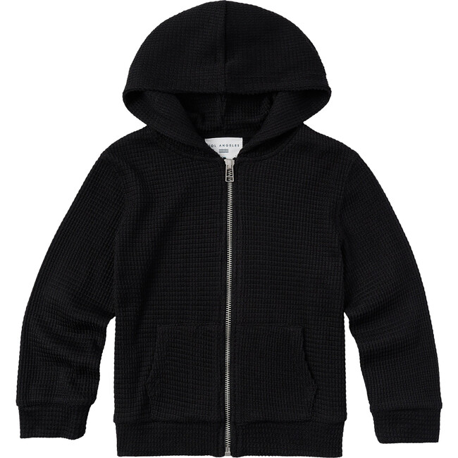 Manhattan Thermal Long Sleeve 2-Pocket Zipper Hoodie, Black