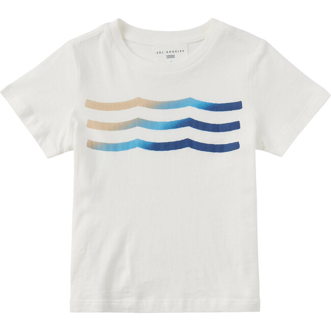 Gradient Wave Marlow Crew Neck Short Sleeve T-Shirt, White