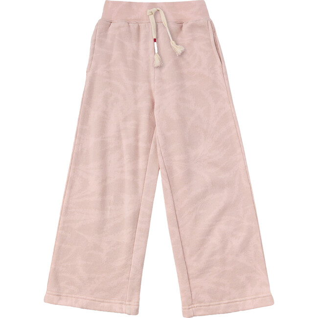 Caramel Elastic Waist Drawstring Wide Leg Sweatpants, Pink