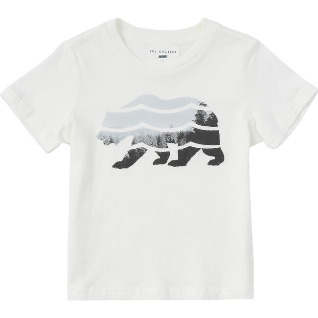 Cali Bear Marlow Crew Neck Short Sleeve T-Shirt, White - T-Shirts - 1