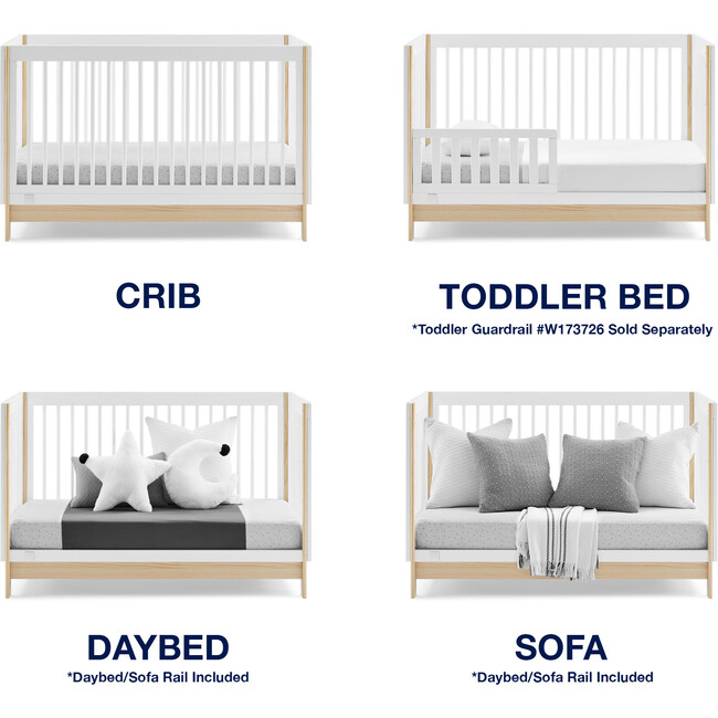 Tate 4-In-1 Convertible Crib, White - Cribs - 2