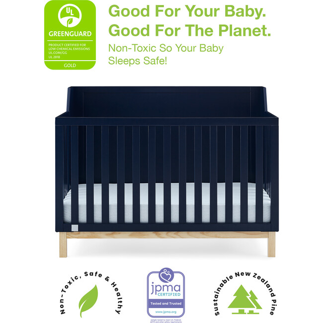 Oxford 6-In-1 Convertible Crib, Blue - Cribs - 3