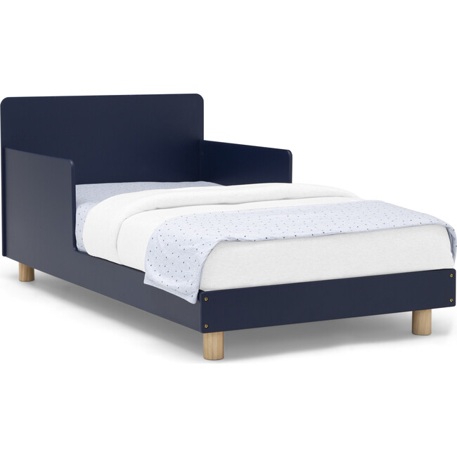 Square Headboard Toddler Bed, Blue